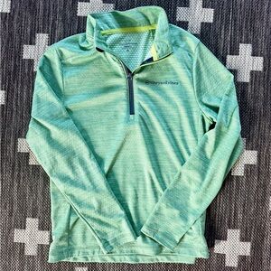 Vineyard Vines Light Green Heather Quarter-Zip Pullover